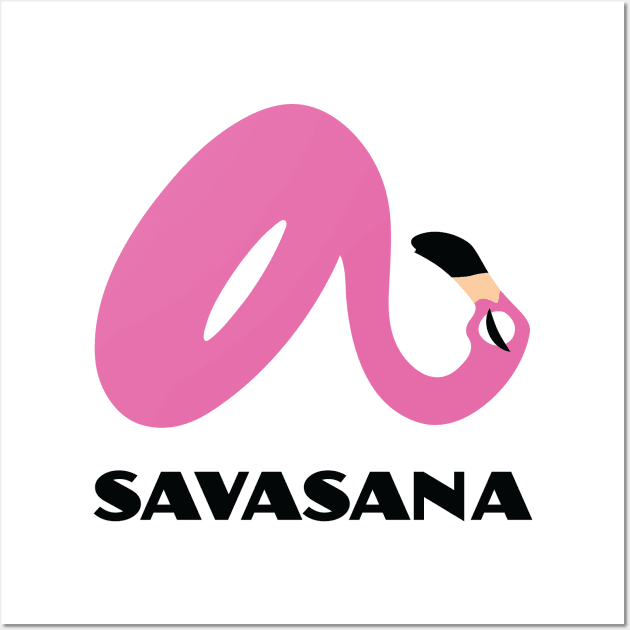 Savasana by The Flaminglet Pink Pool Flamingo Wall Art by flaminglet